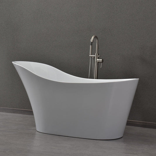 WOODBRIDGE 59" Acrylic Freestanding Bathtub Contemporary Soaking Tub
