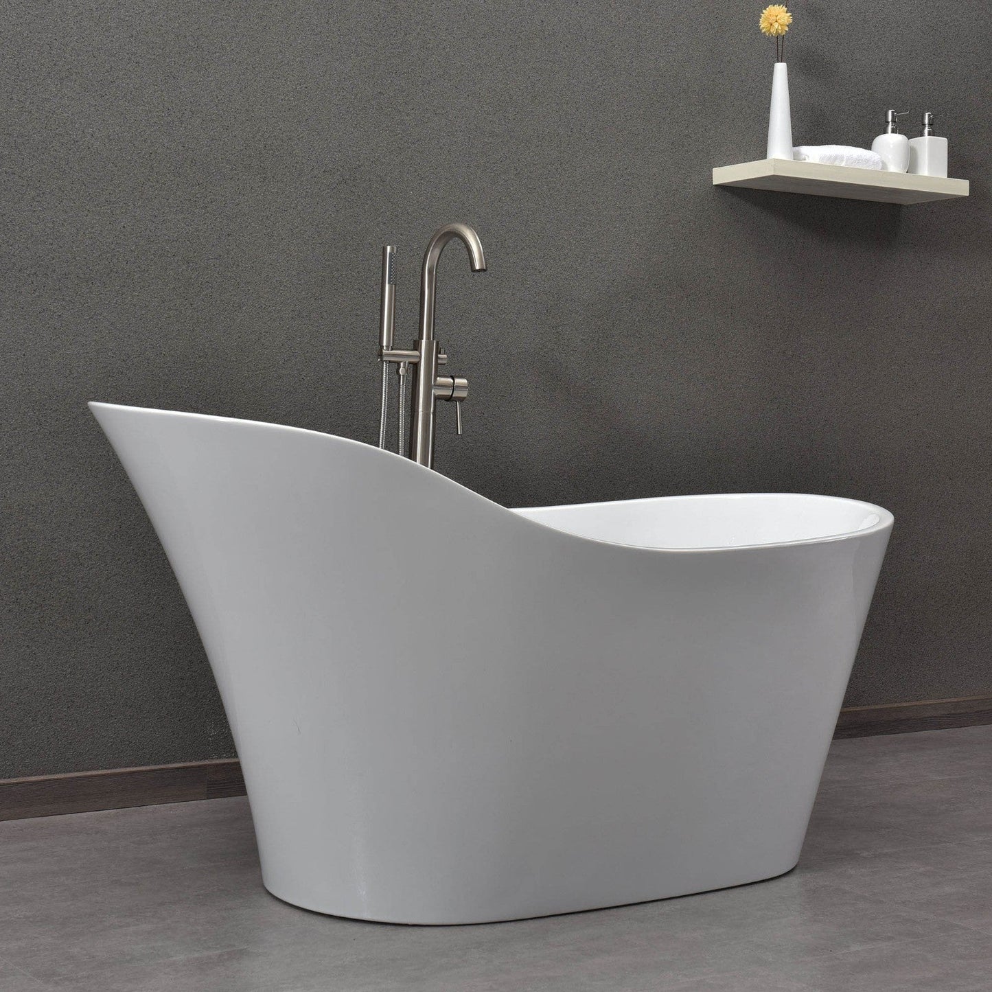 WOODBRIDGE 59" Acrylic Freestanding Bathtub Contemporary Soaking Tub