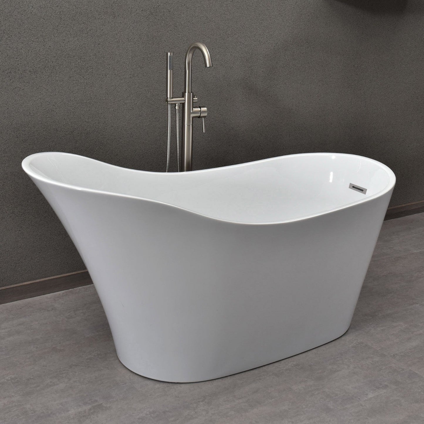 WOODBRIDGE 59" Acrylic Freestanding Bathtub Contemporary Soaking Tub