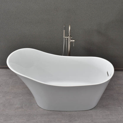 WOODBRIDGE 59" Acrylic Freestanding Bathtub Contemporary Soaking Tub
