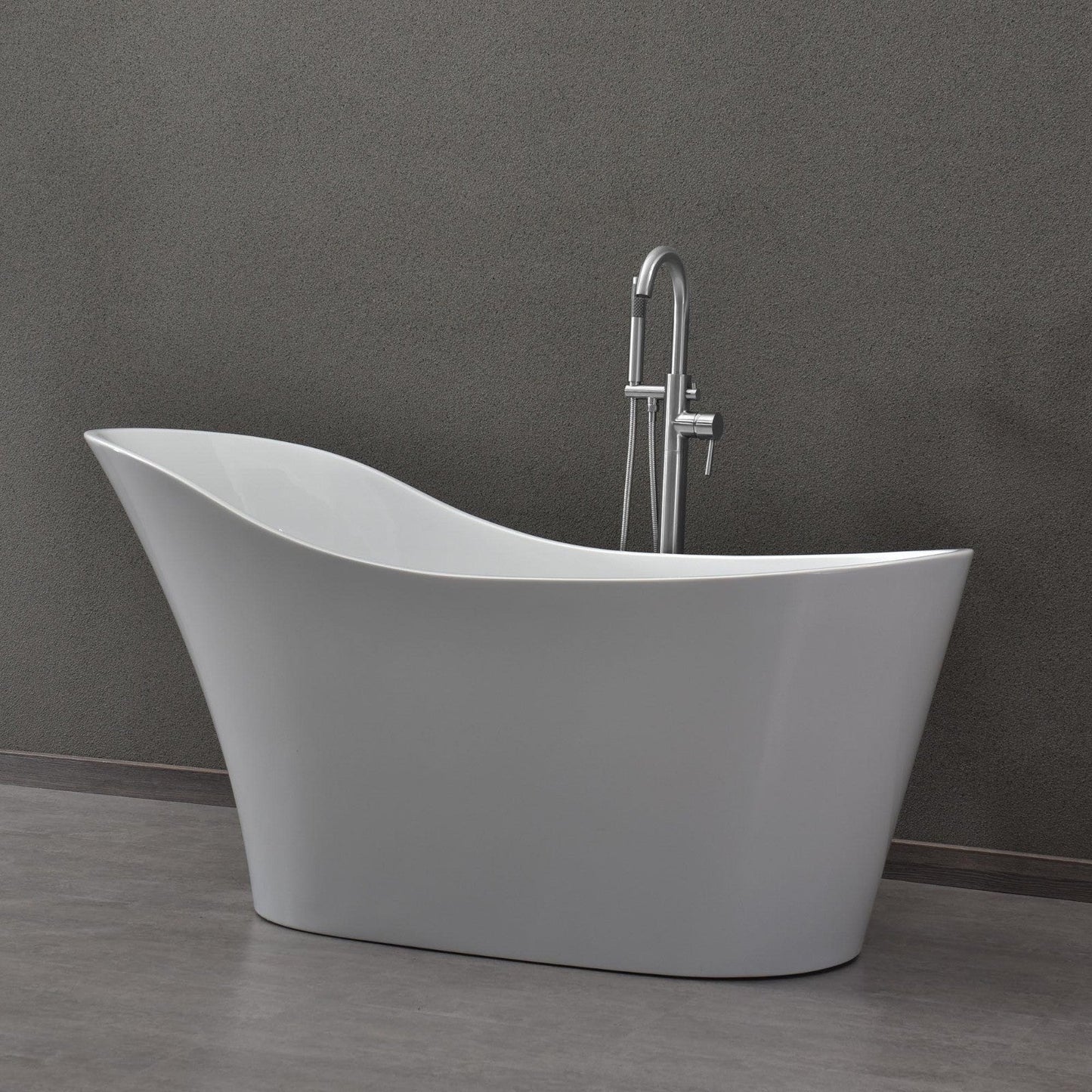 WOODBRIDGE 59" Acrylic Freestanding Bathtub Contemporary Soaking Tub
