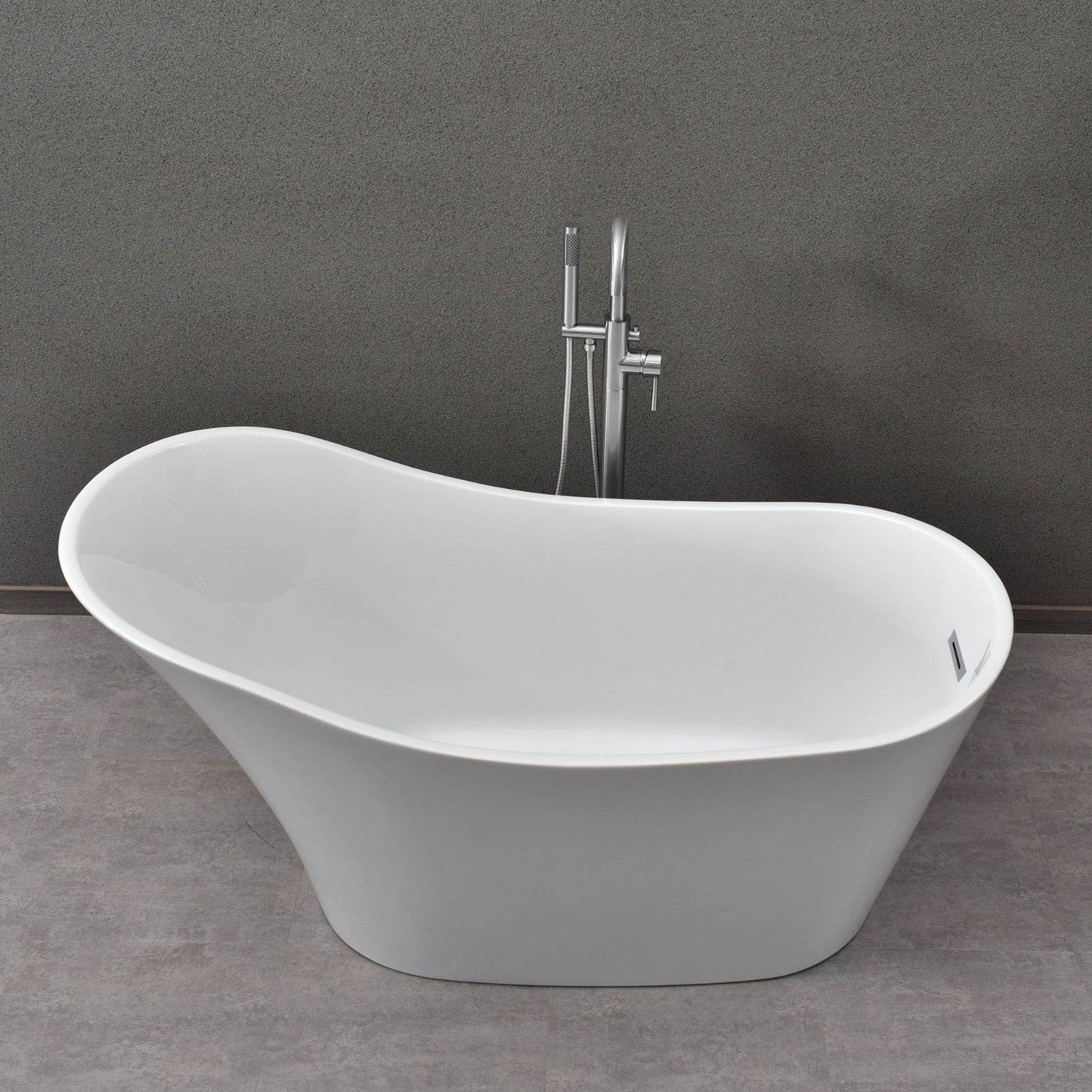 WOODBRIDGE 59" Acrylic Freestanding Bathtub Contemporary Soaking Tub