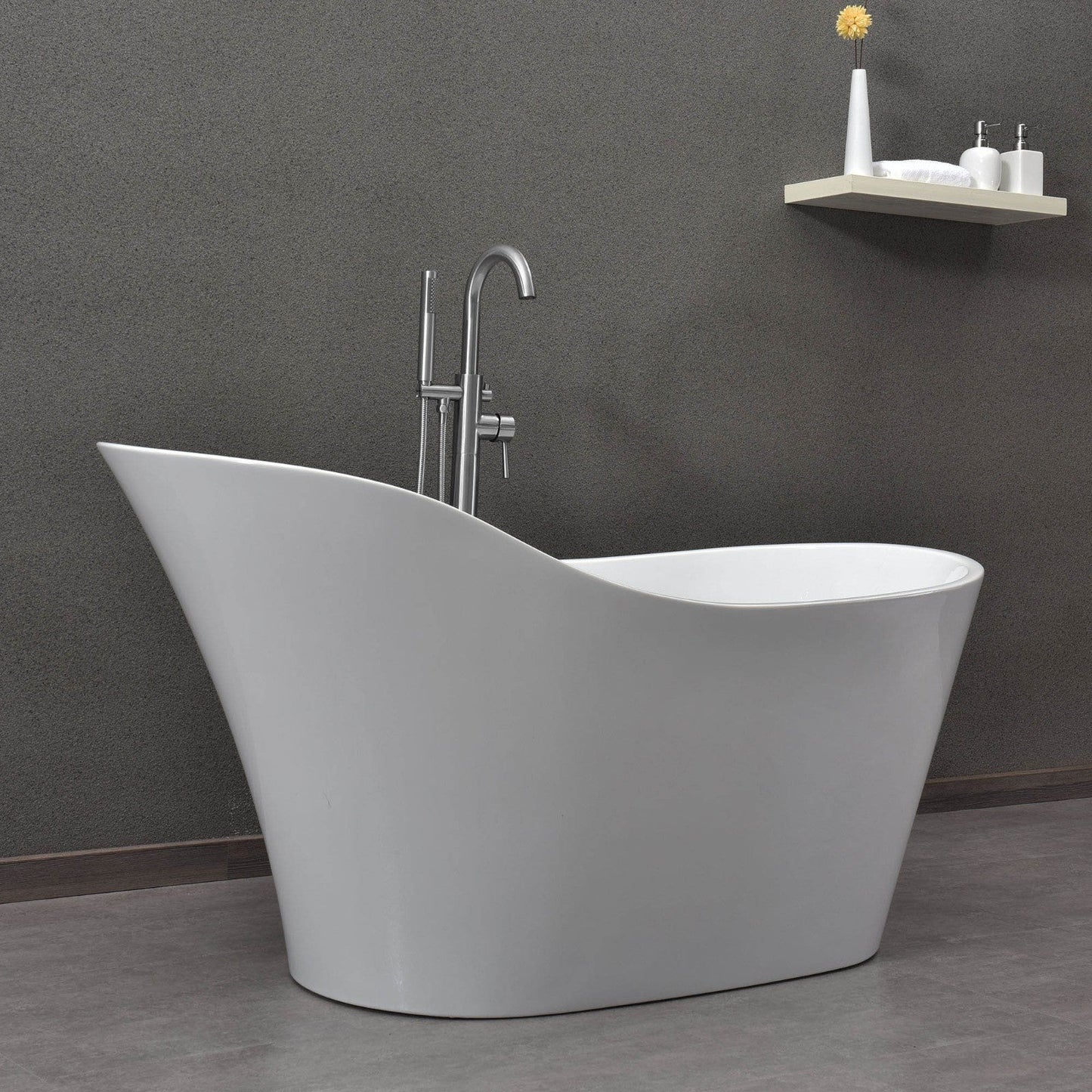 WOODBRIDGE 59" Acrylic Freestanding Bathtub Contemporary Soaking Tub