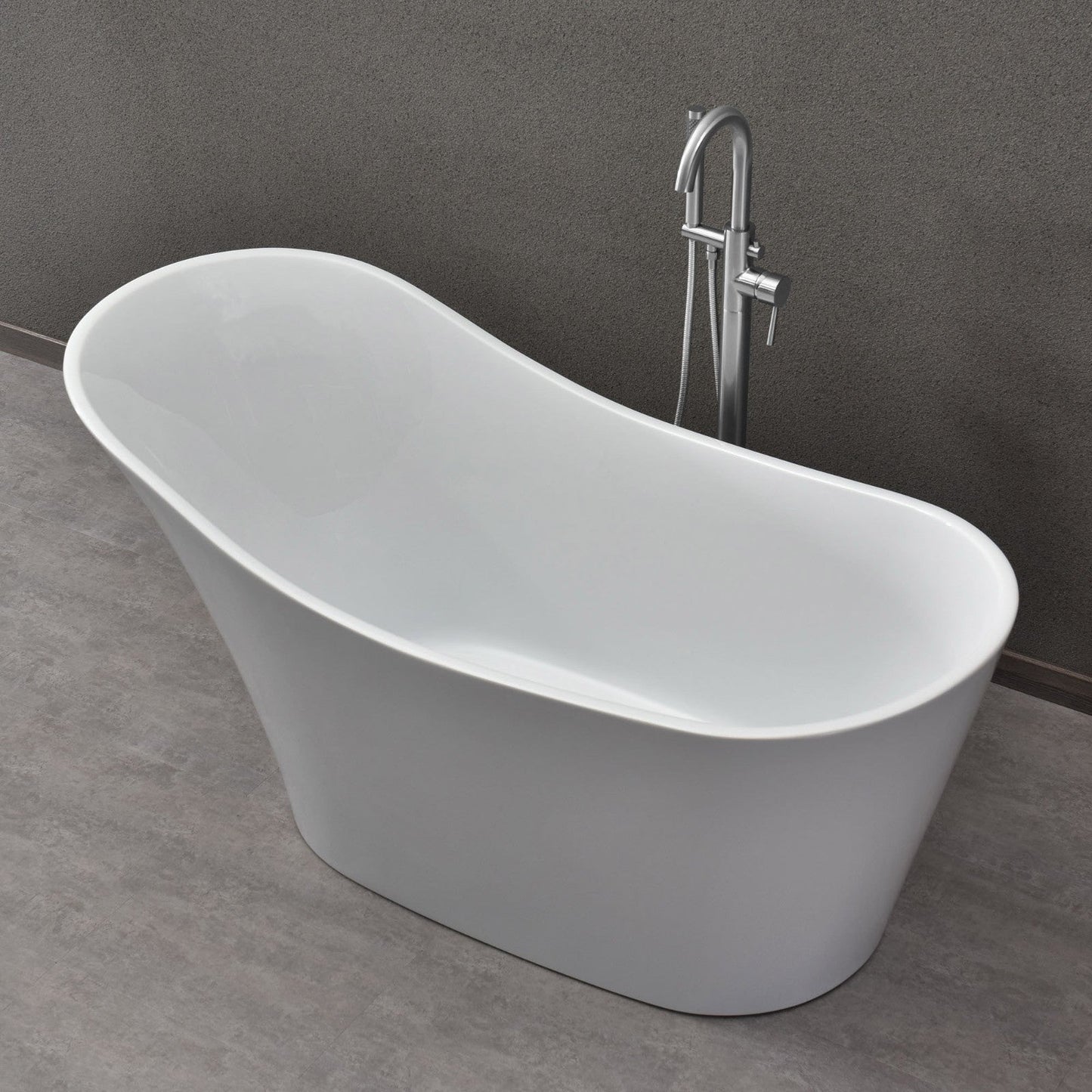 WOODBRIDGE 59" Acrylic Freestanding Bathtub Contemporary Soaking Tub