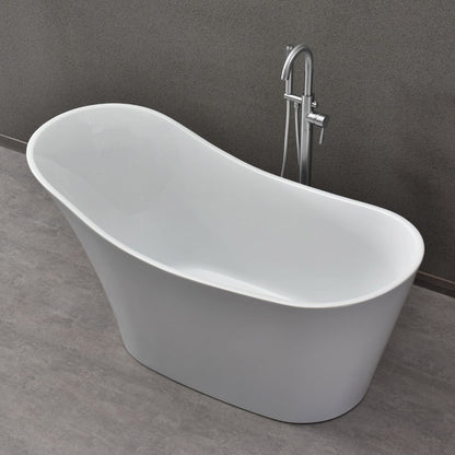 WOODBRIDGE 59" Acrylic Freestanding Bathtub Contemporary Soaking Tub