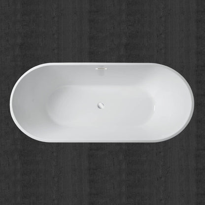 WOODBRIDGE 71" Acrylic Freestanding Bathtub Contemporary Soaking Tub