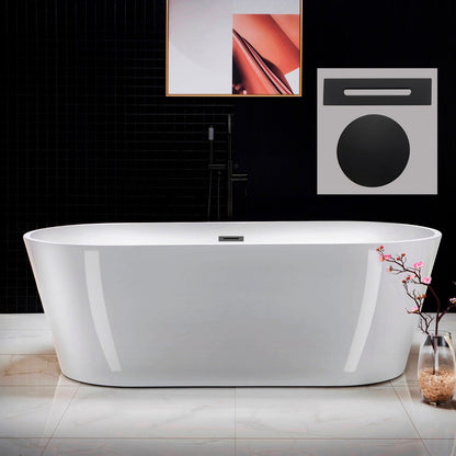WOODBRIDGE 71" Acrylic Freestanding Bathtub Contemporary Soaking Tub