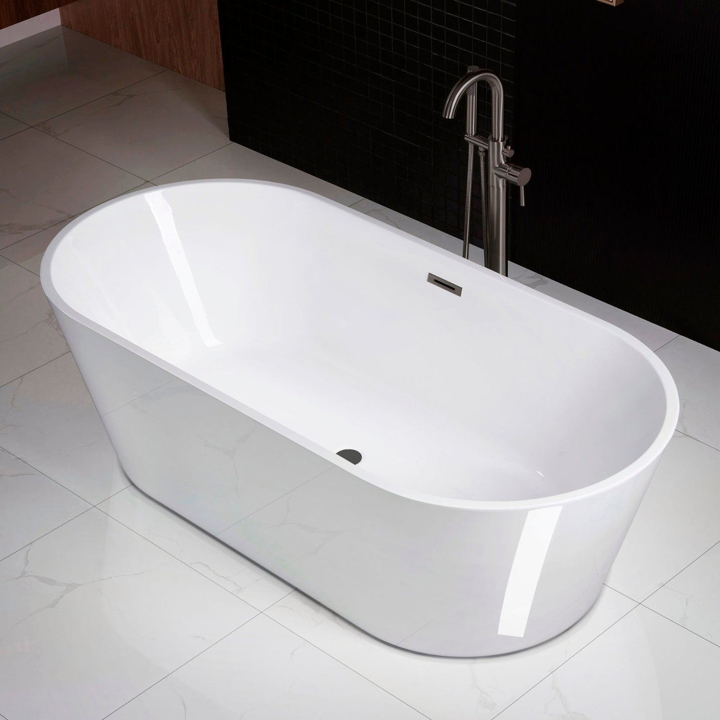 WOODBRIDGE 71" Acrylic Freestanding Bathtub Contemporary Soaking Tub