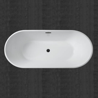 WOODBRIDGE 71" Acrylic Freestanding Bathtub Contemporary Soaking Tub