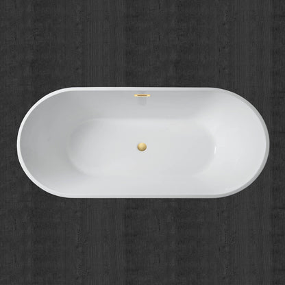 WOODBRIDGE 71" Acrylic Freestanding Bathtub Contemporary Soaking Tub