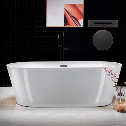 WOODBRIDGE 71" Acrylic Freestanding Bathtub Contemporary Soaking Tub