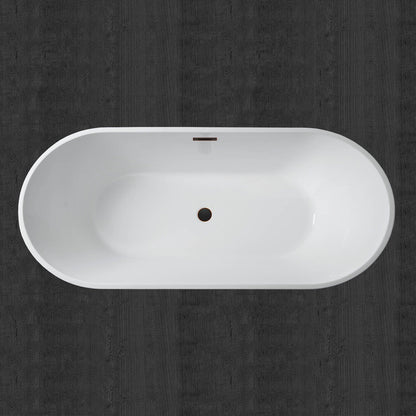WOODBRIDGE 71" Acrylic Freestanding Bathtub Contemporary Soaking Tub