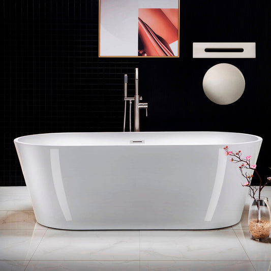 WOODBRIDGE 71" Acrylic Freestanding Bathtub Contemporary Soaking Tub