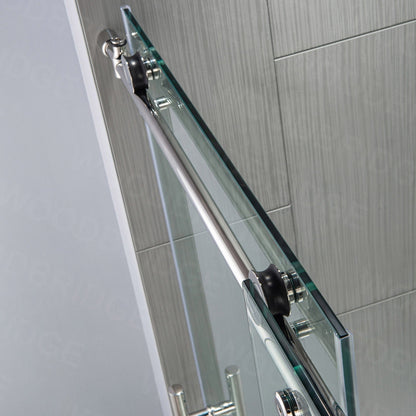 WOODBRIDGE MBSDC4876-B Frameless Shower Doors 44-48" Width x 76"Height with 3/8"(10mm) Clear Tempered Glass