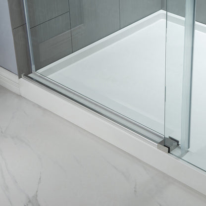 WOODBRIDGE MBSDC4876-B Frameless Shower Doors 44-48" Width x 76"Height with 3/8"(10mm) Clear Tempered Glass
