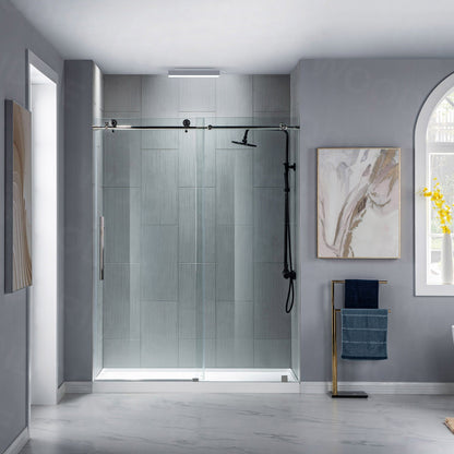 WOODBRIDGE MBSDC4876-B Frameless Shower Doors 44-48" Width x 76"Height with 3/8"(10mm) Clear Tempered Glass