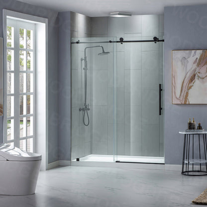 WOODBRIDGE MBSDC4876-B Frameless Shower Doors 44-48" Width x 76"Height with 3/8"(10mm) Clear Tempered Glass