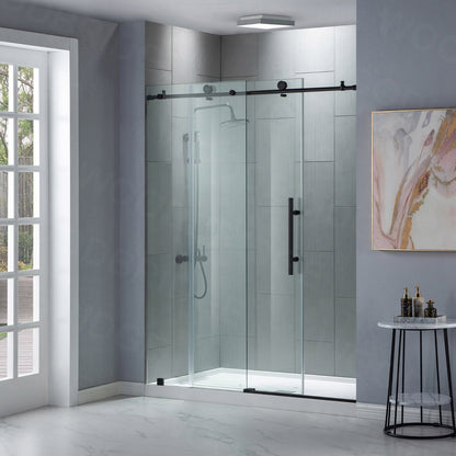 WOODBRIDGE MBSDC4876-B Frameless Shower Doors 44-48" Width x 76"Height with 3/8"(10mm) Clear Tempered Glass