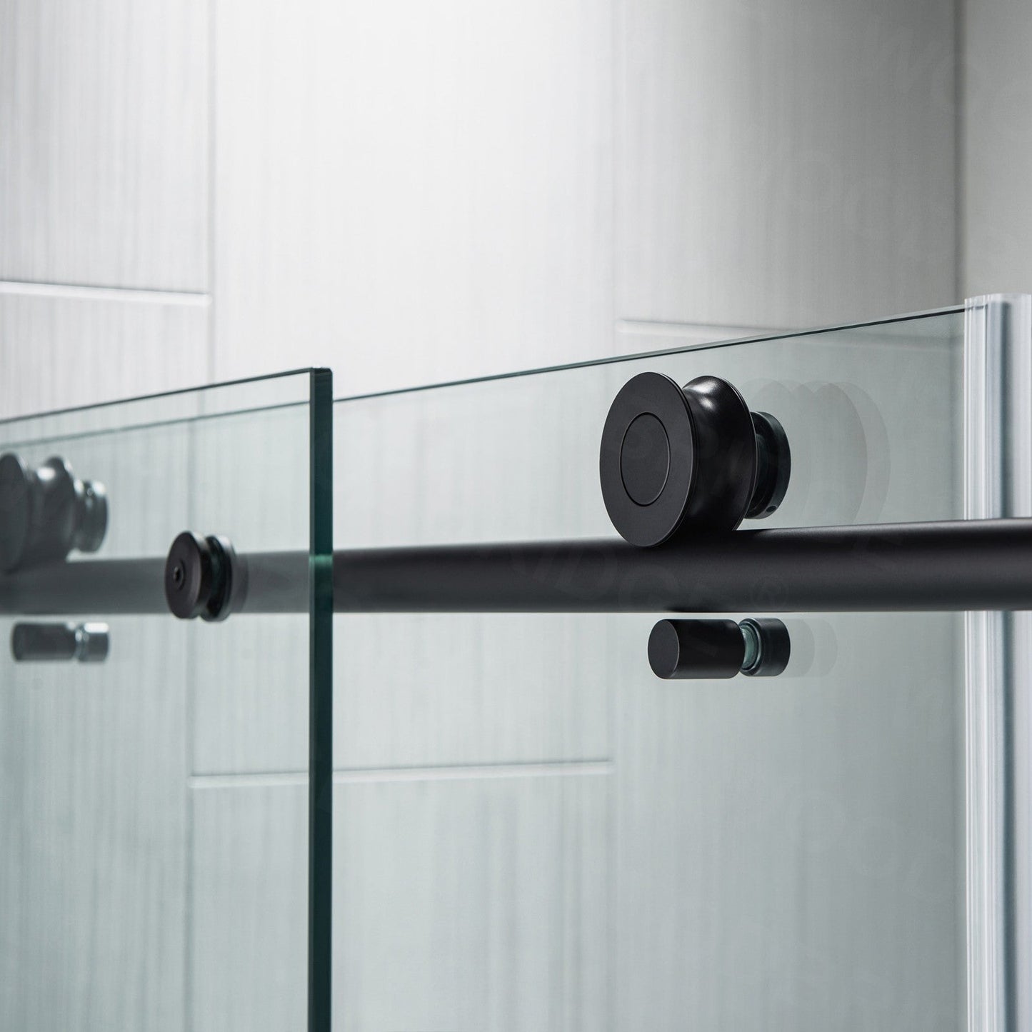 WOODBRIDGE MBSDC4876-B Frameless Shower Doors 44-48" Width x 76"Height with 3/8"(10mm) Clear Tempered Glass