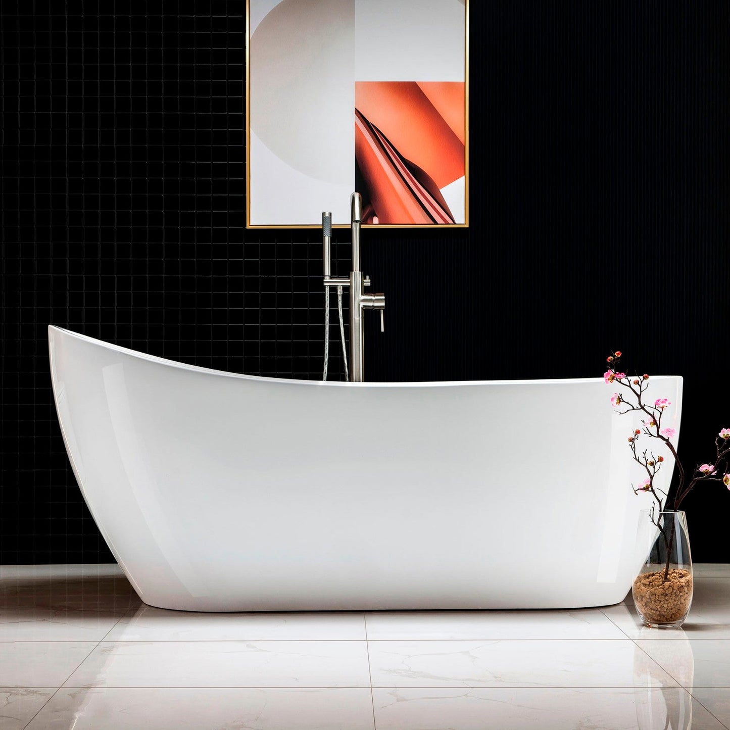 WOODBRIDGE 67" Acrylic Freestanding Bathtub Contemporary Soaking Tub