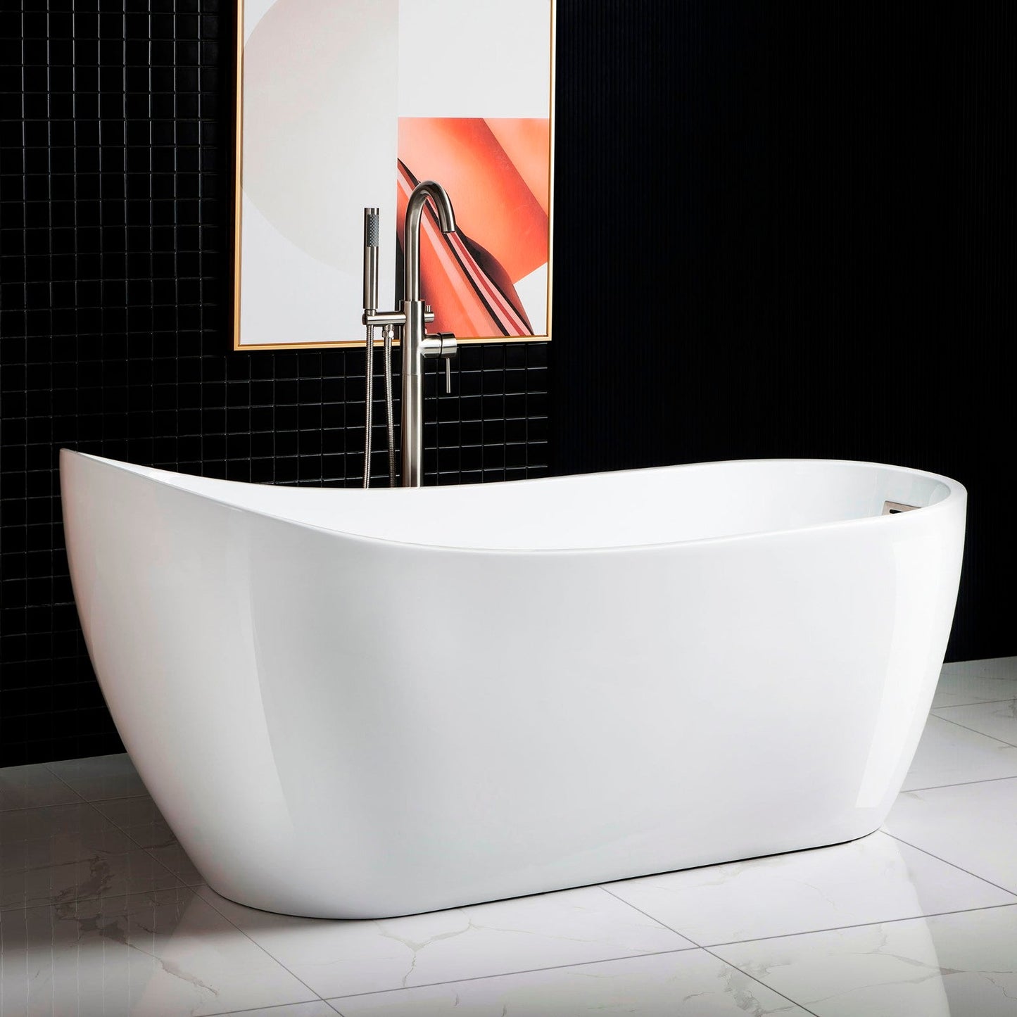WOODBRIDGE 67" Acrylic Freestanding Bathtub Contemporary Soaking Tub