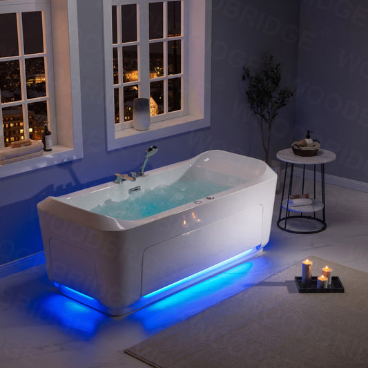 WOODBRIDGE 67"L x 31-1/2"W 1 Person Freestanding Massage Hydrotherapy Bathtub Tub