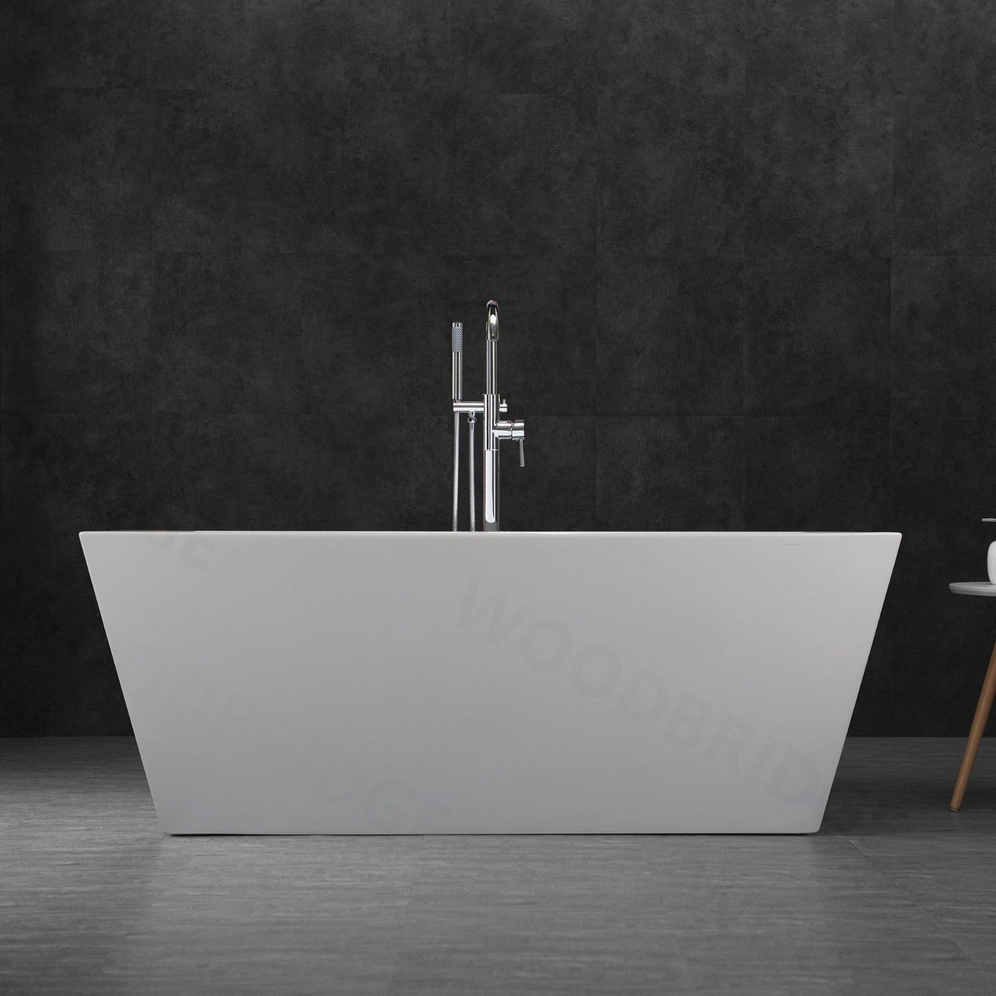 WOODBRIDGE 59" Acrylic Freestanding Bathtub Contemporary Soaking Tub