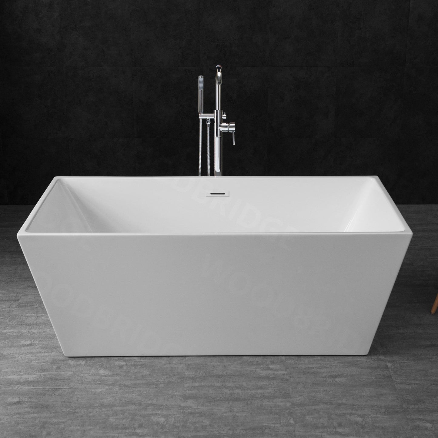 WOODBRIDGE 59" Acrylic Freestanding Bathtub Contemporary Soaking Tub