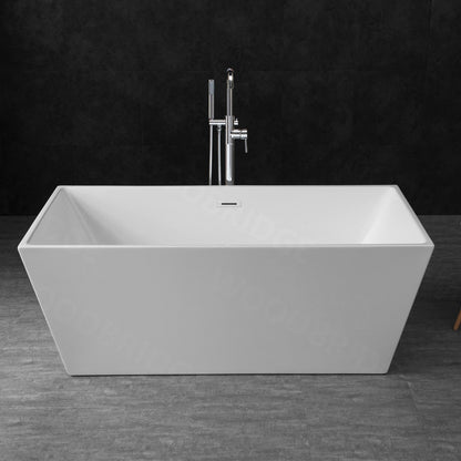WOODBRIDGE 59" Acrylic Freestanding Bathtub Contemporary Soaking Tub