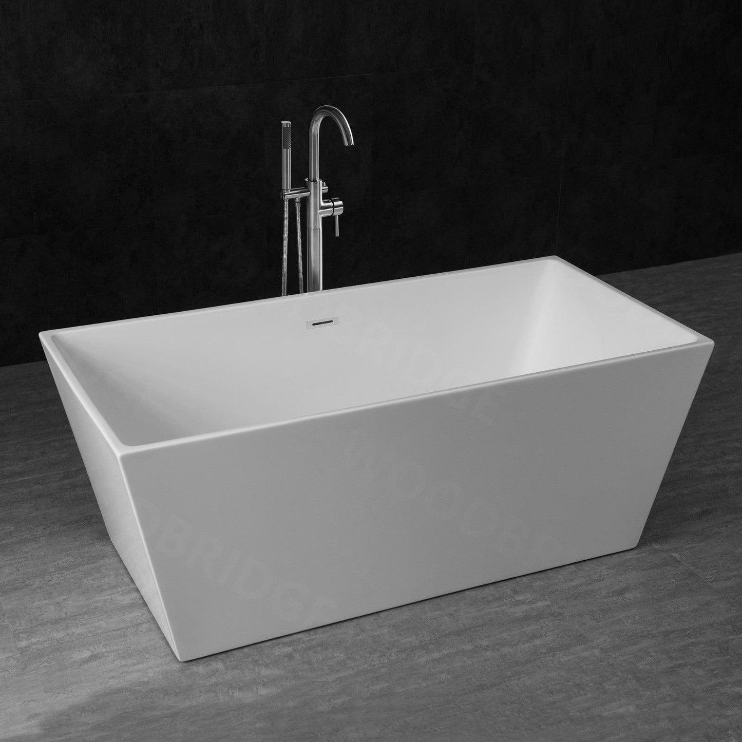 WOODBRIDGE 59" Acrylic Freestanding Bathtub Contemporary Soaking Tub