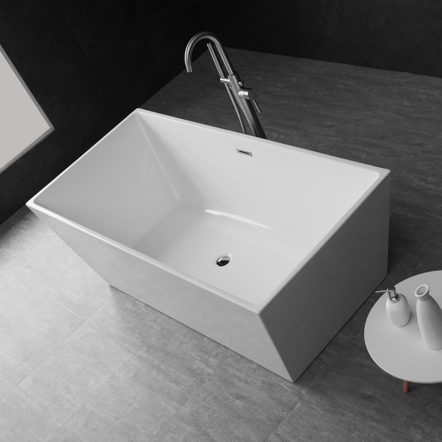 WOODBRIDGE 59" Acrylic Freestanding Bathtub Contemporary Soaking Tub