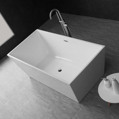 WOODBRIDGE 59" Acrylic Freestanding Bathtub Contemporary Soaking Tub