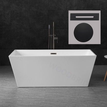 WOODBRIDGE 59" Acrylic Freestanding Bathtub Contemporary Soaking Tub
