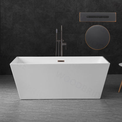 WOODBRIDGE 59" Acrylic Freestanding Bathtub Contemporary Soaking Tub