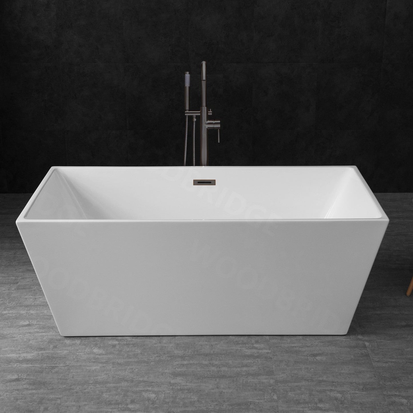 WOODBRIDGE 59" Acrylic Freestanding Bathtub Contemporary Soaking Tub