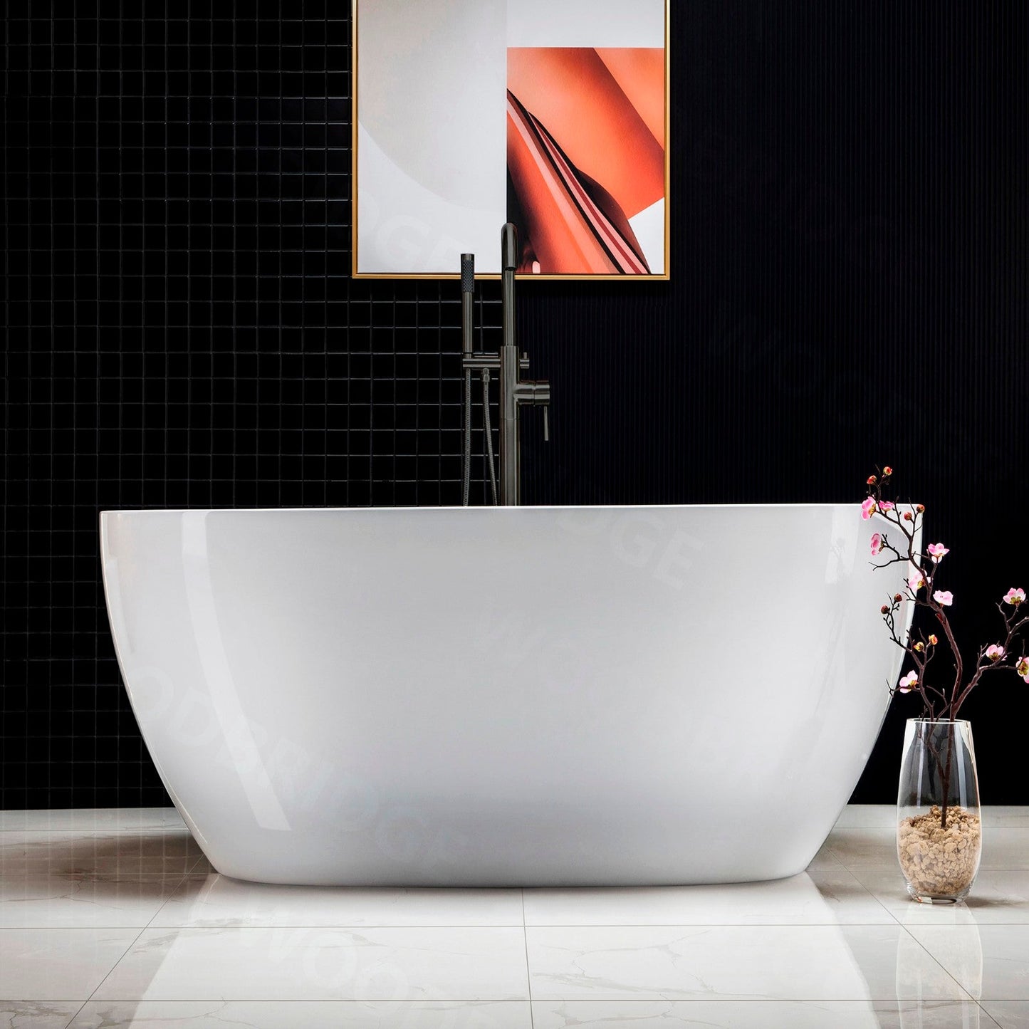 WOODBRIDGE 55" Acrylic Freestanding Bathtub Contemporary Soaking Tub