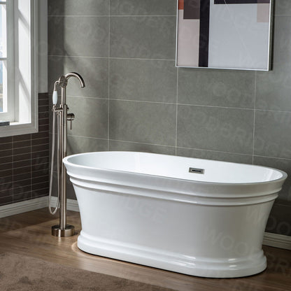 WOODBRIDGE WOODBRIDGEE F0001BNVT Contemporary Single Handle Floor Mount Freestanding Tub Filler Faucet with Hand shower