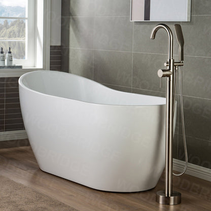 WOODBRIDGE WOODBRIDGEE Contemporary Single Handle Floor Mount Freestanding Tub Filler Faucet with Hand Shower