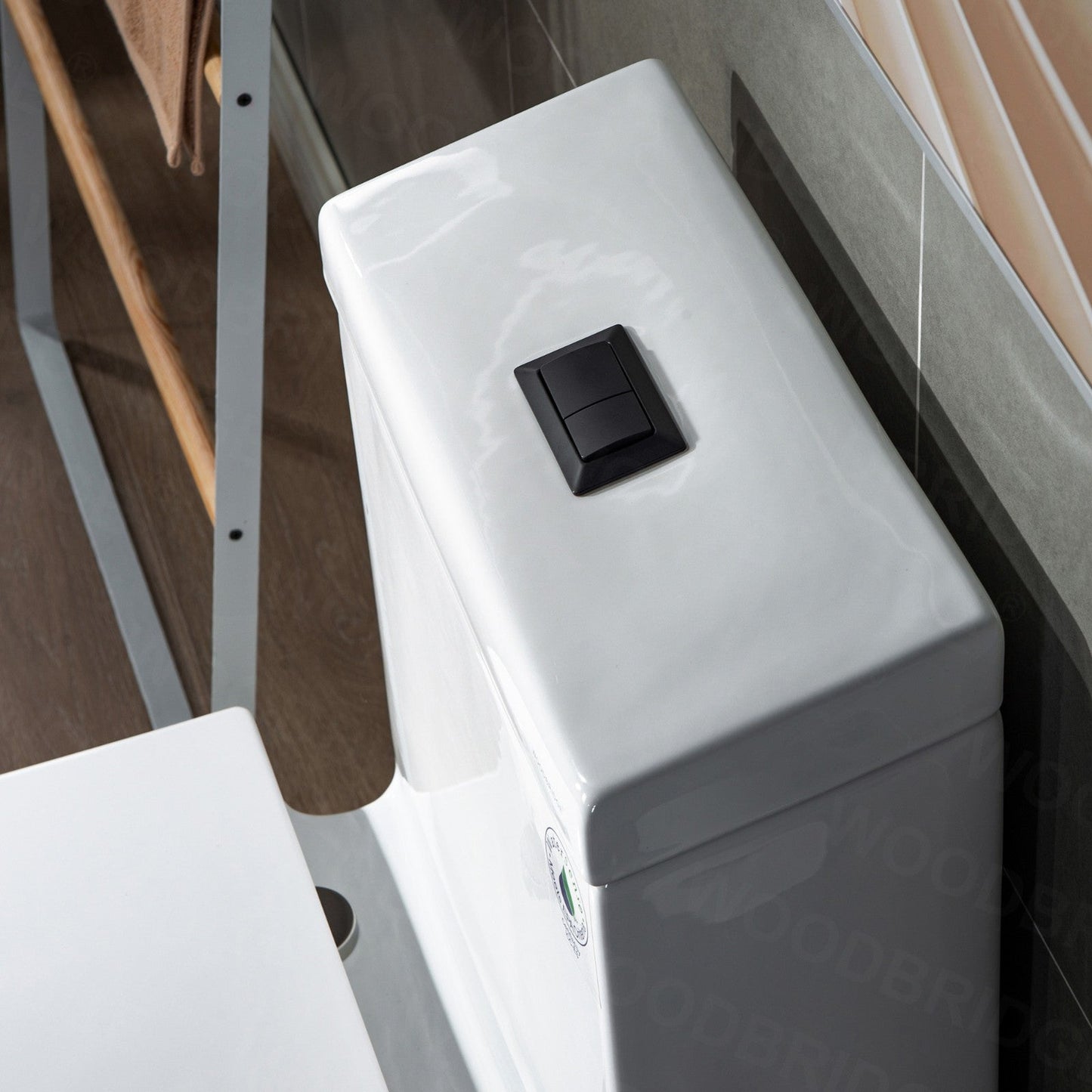 WOODBRIDGE Modern Square Design One Piece Dual Flush 1.28 GP Toilet,Chair Height with Soft Closing Seat