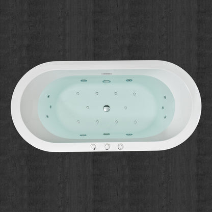 WOODBRIDGE 67" x 32" Whirlpool Water Jetted and Air Bubble Freestanding Bathtub