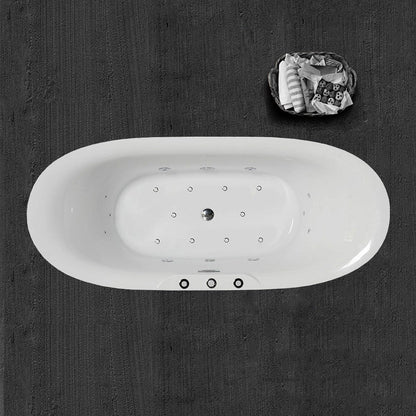 WOODBRIDGE 71" Whirlpool Water Jetted and Air Bubble Freestanding Bathtub