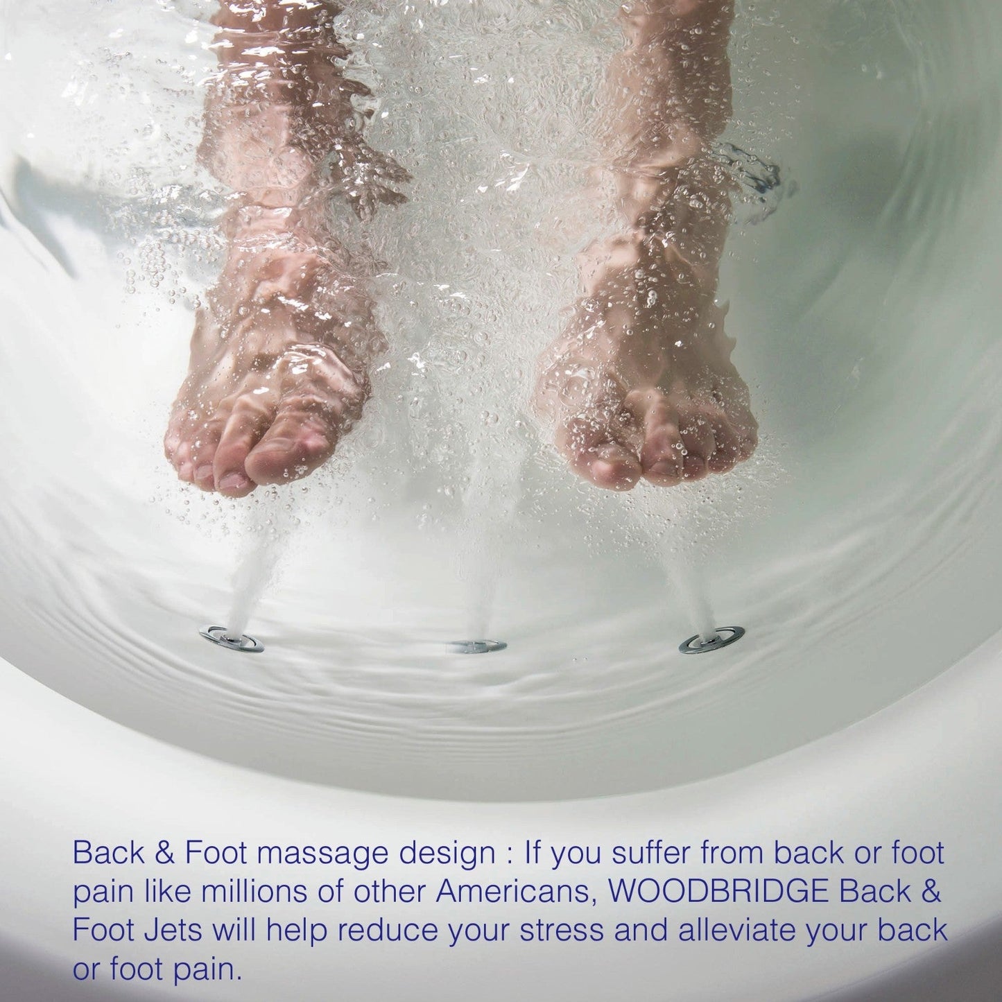 WOODBRIDGE 71" Whirlpool Water Jetted and Air Bubble Freestanding Bathtub