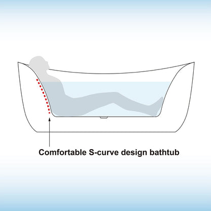 WOODBRIDGE 71" Whirlpool Water Jetted and Air Bubble Freestanding Bathtub