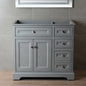 WOODBRIDGE London 36" inch Solid Wood Bathroom Vanity Base only | 2 Soft Closing Doors and 3 full Extension Solid Wood Dovetail Drawers |3 drawers on the Right| Grey Vanity Color |
