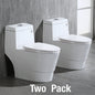 WOODBRIDGEBath T-0019, Dual Flush Elongated One Piece Toilet with Soft Closing Seat, Chair Height, Water Sense, High-Efficiency, Rectangle Button (2 -Pack)