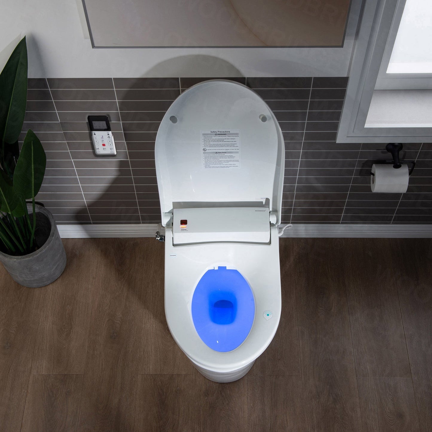 WOODBRIDGE T-0008 Luxury Bidet Toilet, Elongated One Piece Toilet with Advanced Bidet Seat, Chair Height, Smart Toilet Seat with Temperature Controlled Wash Functions and Air Dryer