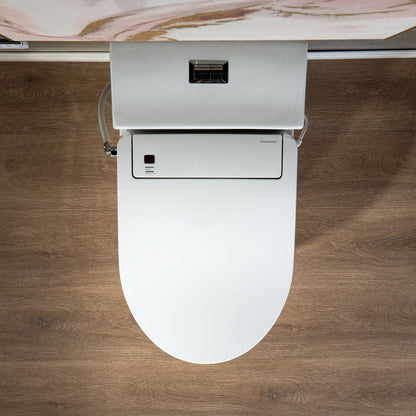 WOODBRIDGE Toilet & Bidet Luxury Elongated One Piece Advanced Smart Seat with Temperature Controlled Wash Functions and Air Dryer, Toilet with Bidet. T-0737, Bidet & Toilet