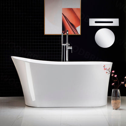 WOODBRIDGE 59" Acrylic Freestanding Bathtub Contemporary Soaking Tub