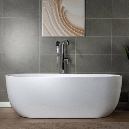 WOODBRIDGE WOODBRIDGEE F0001BNVT Contemporary Single Handle Floor Mount Freestanding Tub Filler Faucet with Hand shower