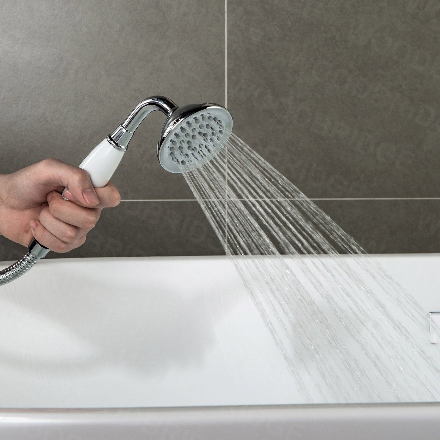 WOODBRIDGE WOODBRIDGEE F0001BNVT Contemporary Single Handle Floor Mount Freestanding Tub Filler Faucet with Hand shower